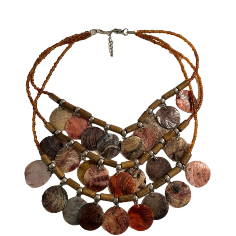 COPY - STUNNING sea shell necklace double side wear